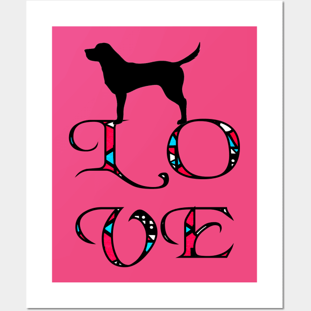 Love Labrador Retriever Pink Tribal Wall Art by artbyomega